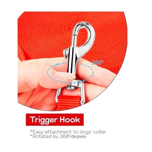 Guia de treino longa em nylon vermelho Edipets para cães.