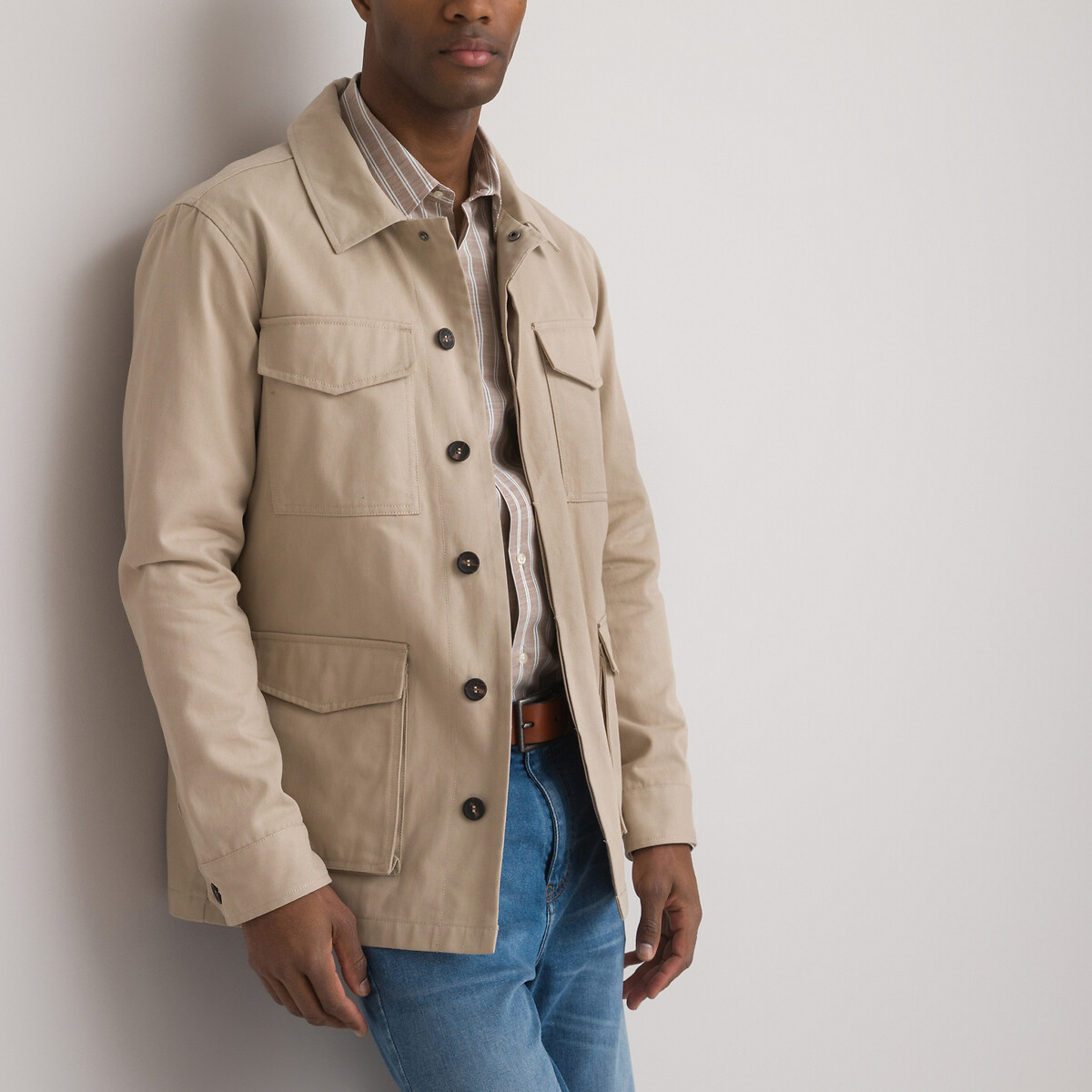 COLEÇÕES LA REDOUTE<br>Jaqueta safari de comprimento médio