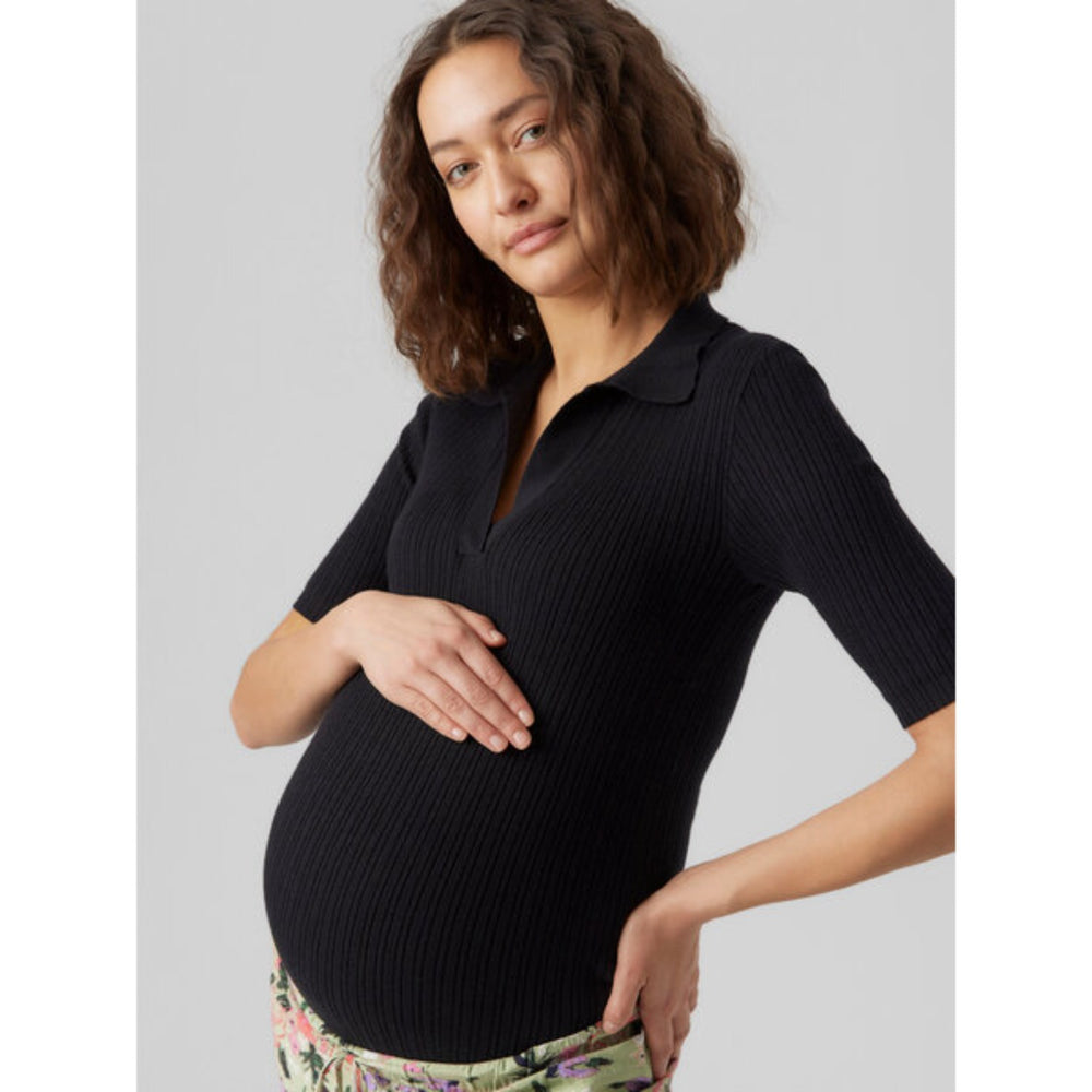 Køb Vero Moda Maternity Black Holly Polo Pullover Noos