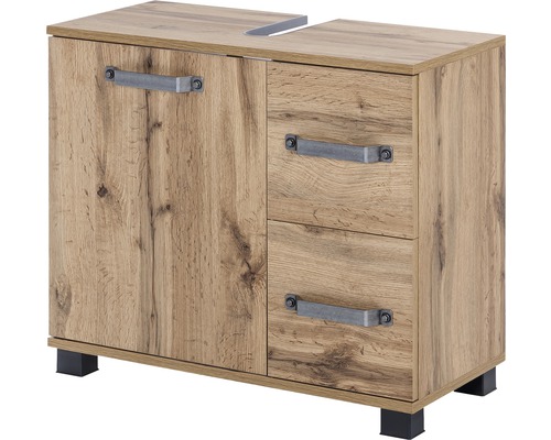 Wastafelmeubel van Möbelpartner Milan, BxHxD 65,1x59x32 cm, Wotan eiken