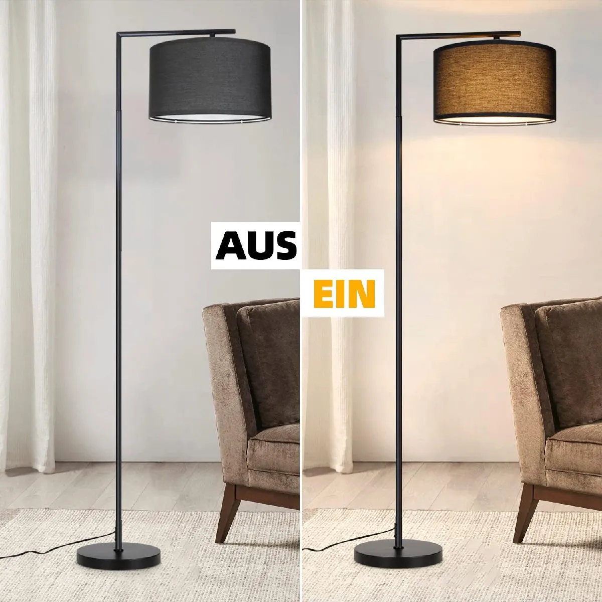 Lampadaire NETTLIFE Design Noir