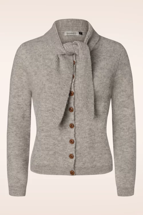 Banned Retro Posey Tie cardigan in biscuit