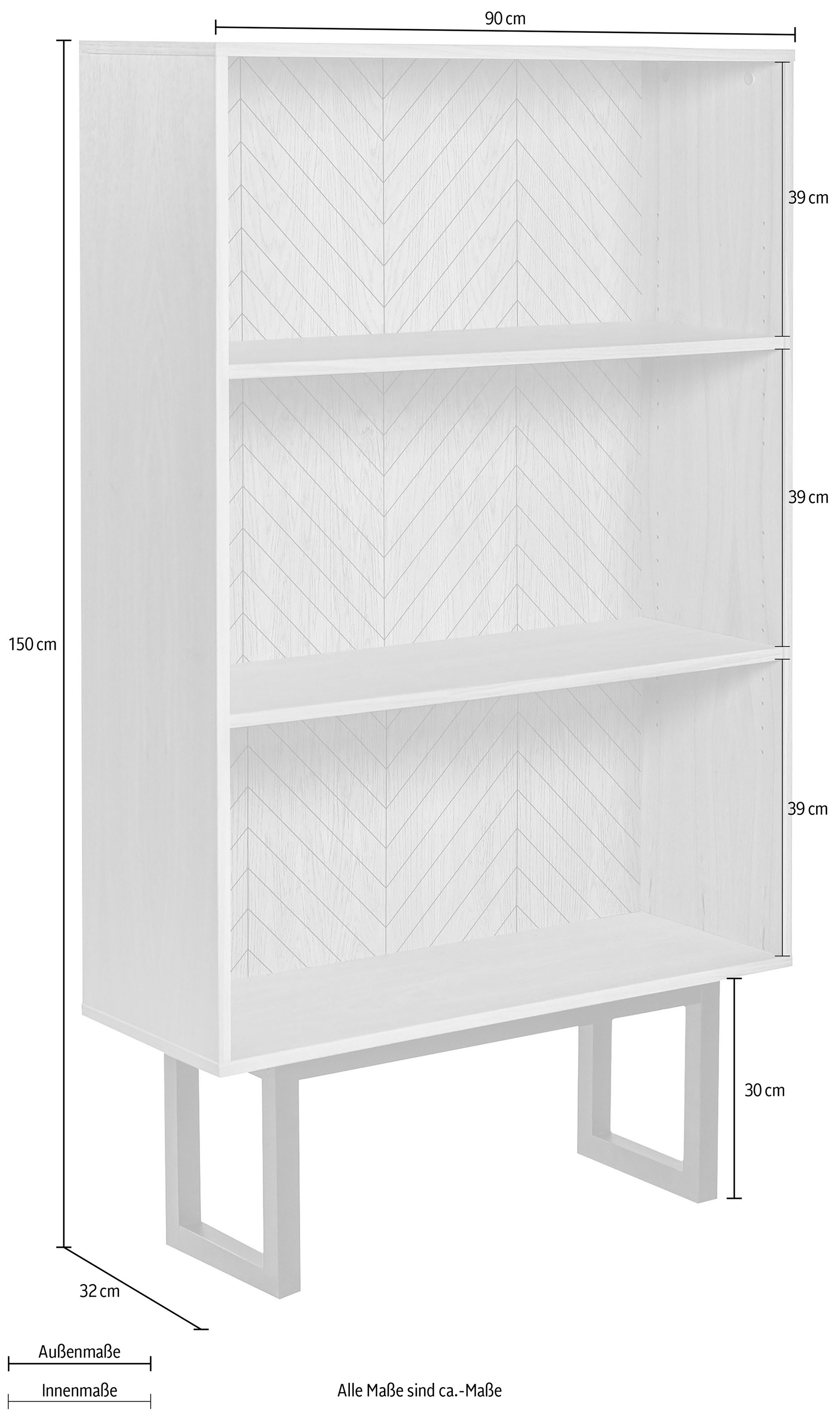 Woodman Bücherregal »Camden« Mit besonderem Print, Breite 90 cm, FSC®-zertifiziert