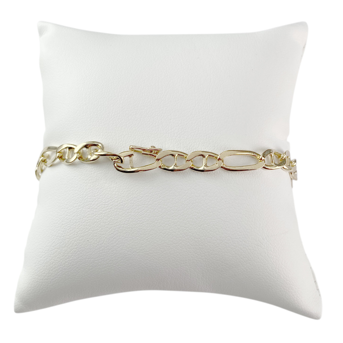 Bracelet d'occasion or 750 jaune maille marine alternée 21.50 cm