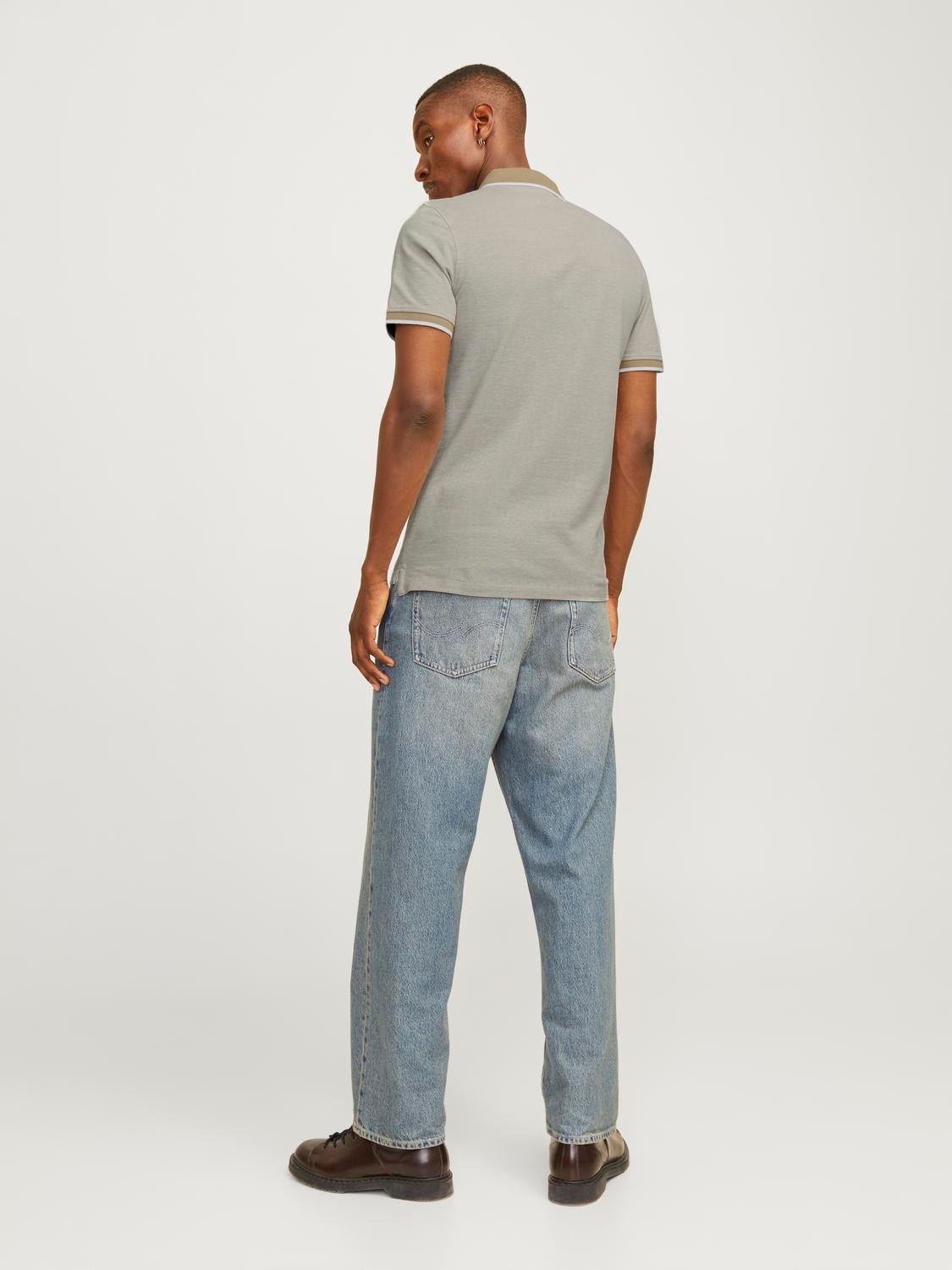 Jack & Jones Poloshirt »JJEPAULOS Slim Fit, sportlich-elegant, mit Stickerei und Knopfleiste«, 2 Stk. unifarben, modisch, slim fit, Baumwolle, Polokragen
