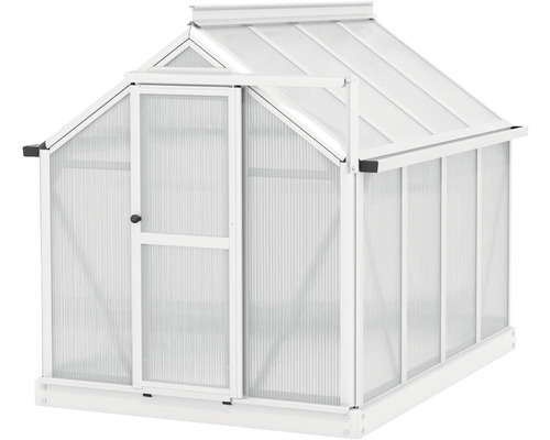 Vitavia Merlin mini-kas, 4 mm dubbelwandige polycarbonaatpanelen, 87,2 x 111,6 cm, aluminium