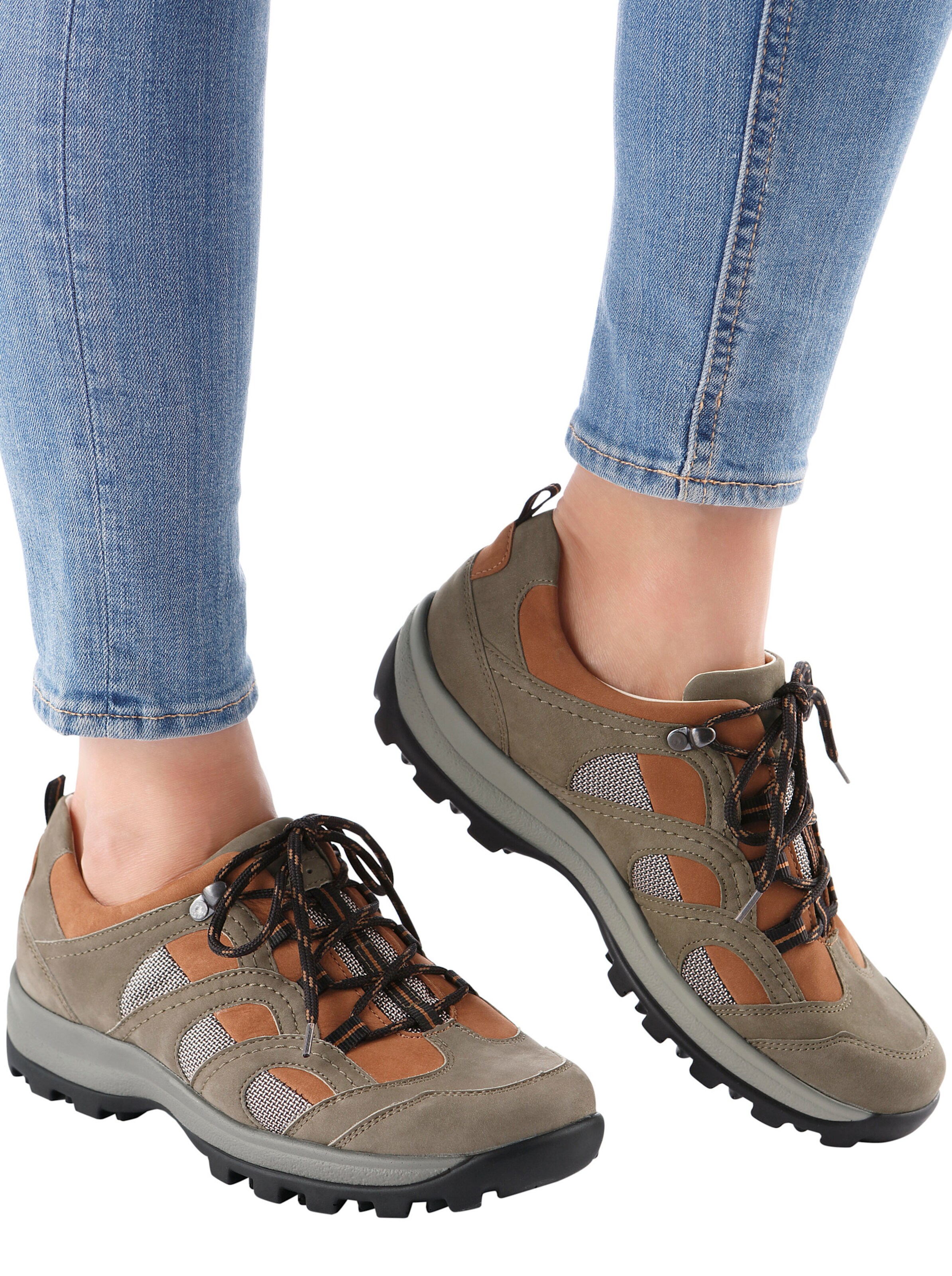 Waldläufer Schnürschuh in khaki-camel