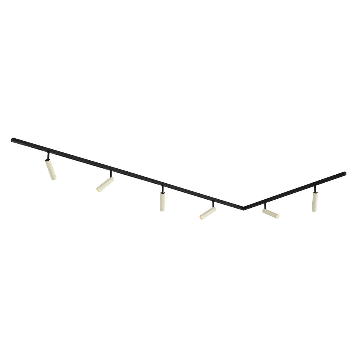 Modern railsysteem met 6 spots beige met zwart 1-fase - Slimline Uzzy