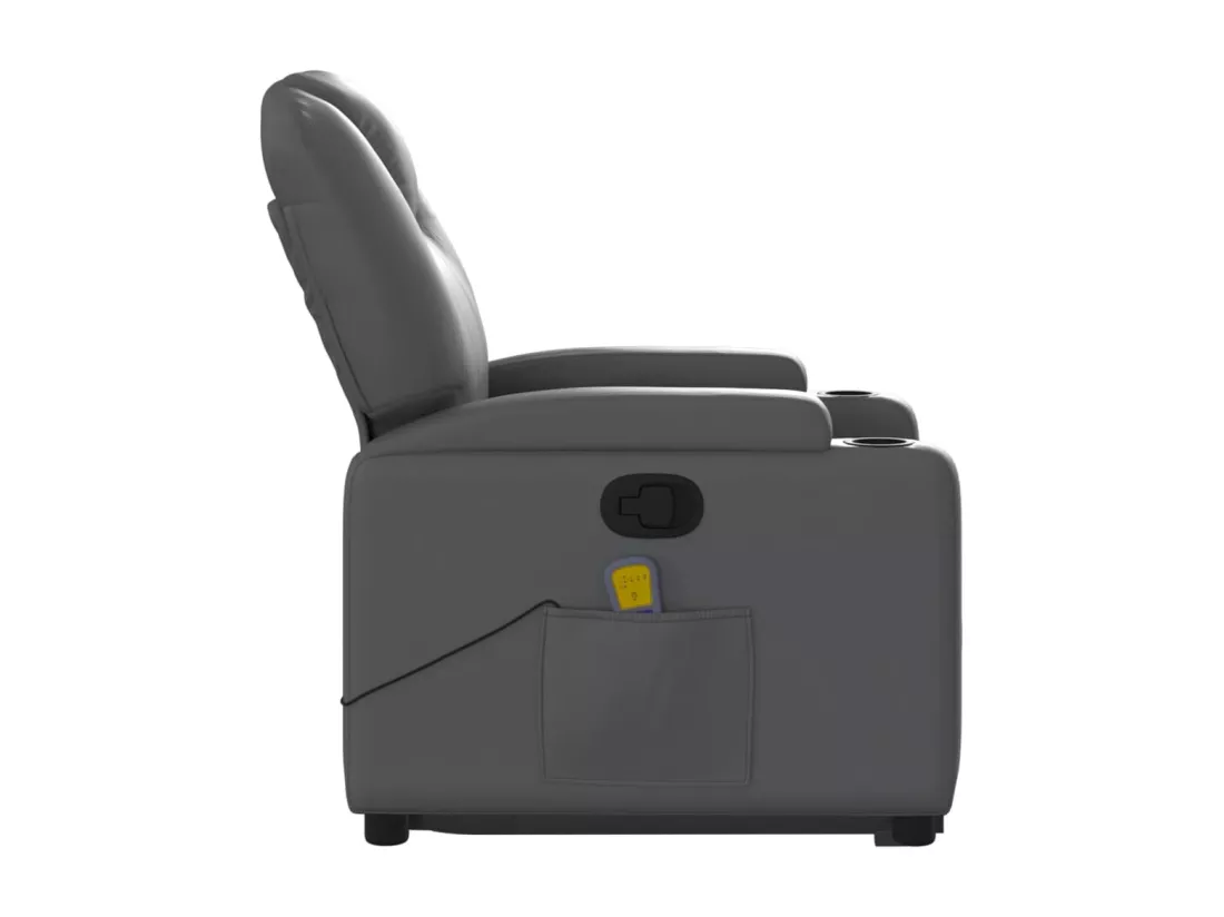 Fauteuil inclinable massant Gris Similicuir
