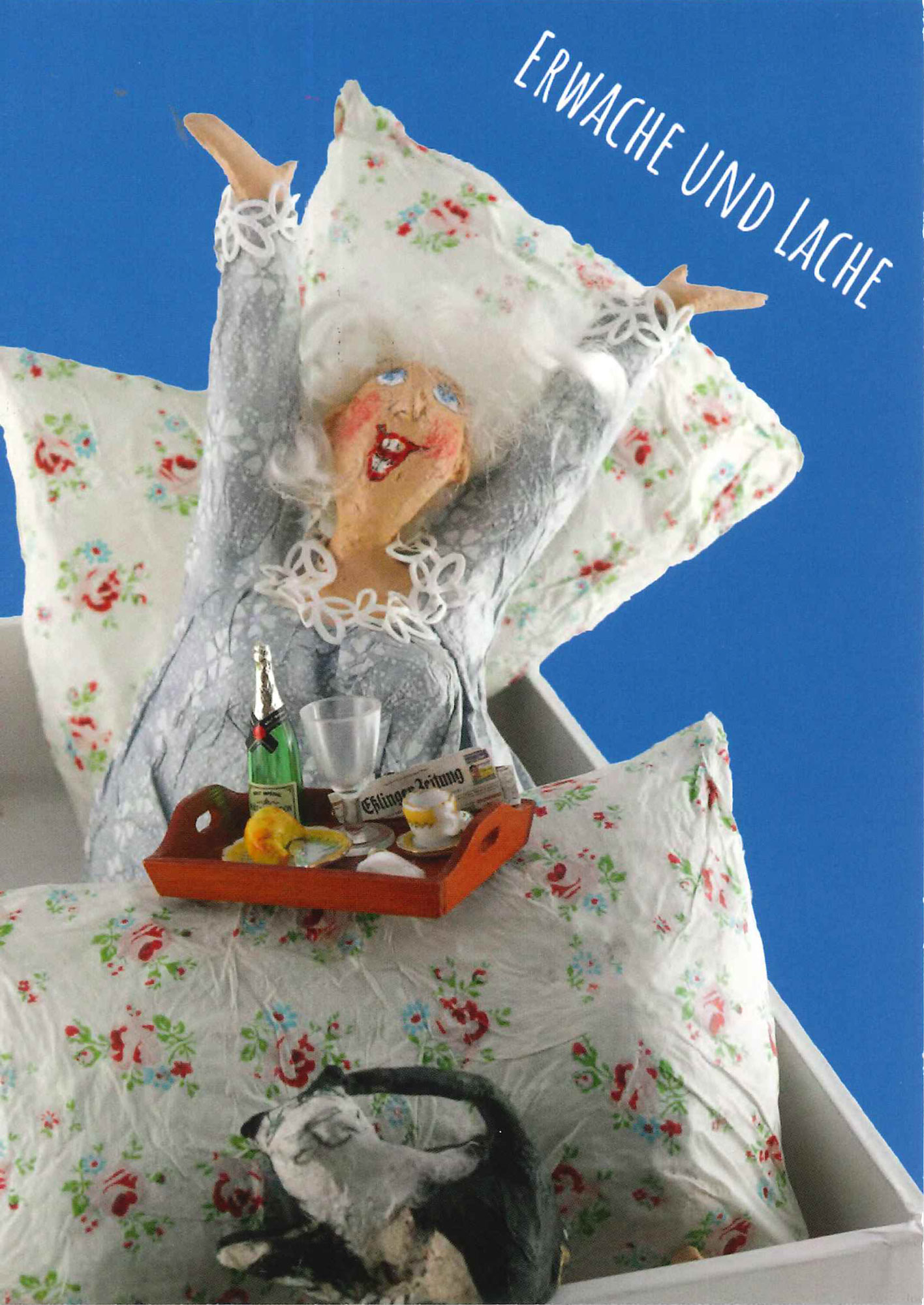 Postkarte 'Erwache und lache' günstig bestellen