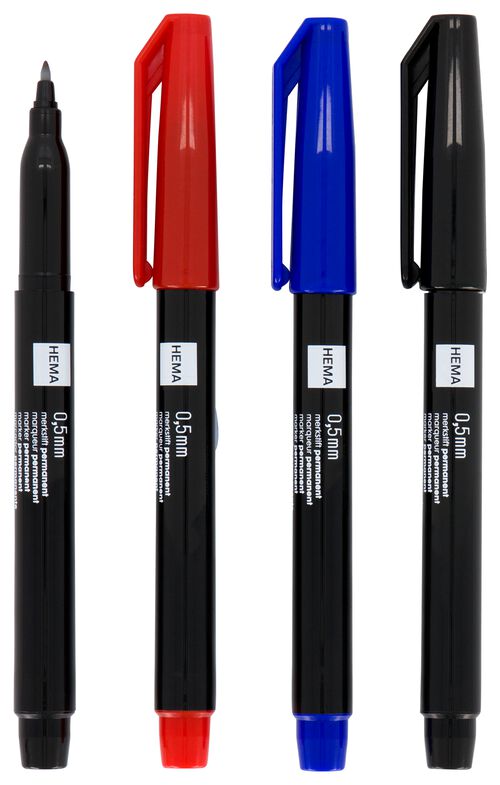 4 marqueurs indélébiles 0.5 mm