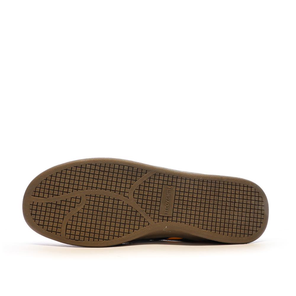 Teddy Smith Baskets Orange/Marine Homme Teddy Smith White Suede