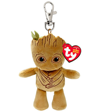 Ty N?glering m. Bamse - Beanie Babies - 10 cm - Marvel Groot