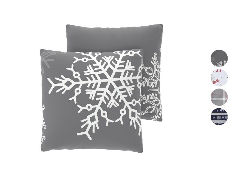 Set van 2 fleece kussenslopen 60 x 50 cm