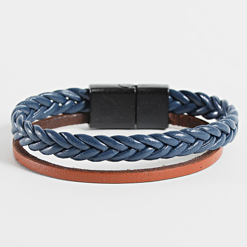 Bracelet Bleu Marine Marron