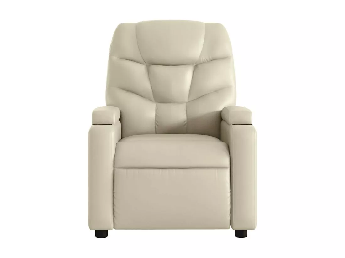 Fauteuil inclinable de massage Crème Similicuir