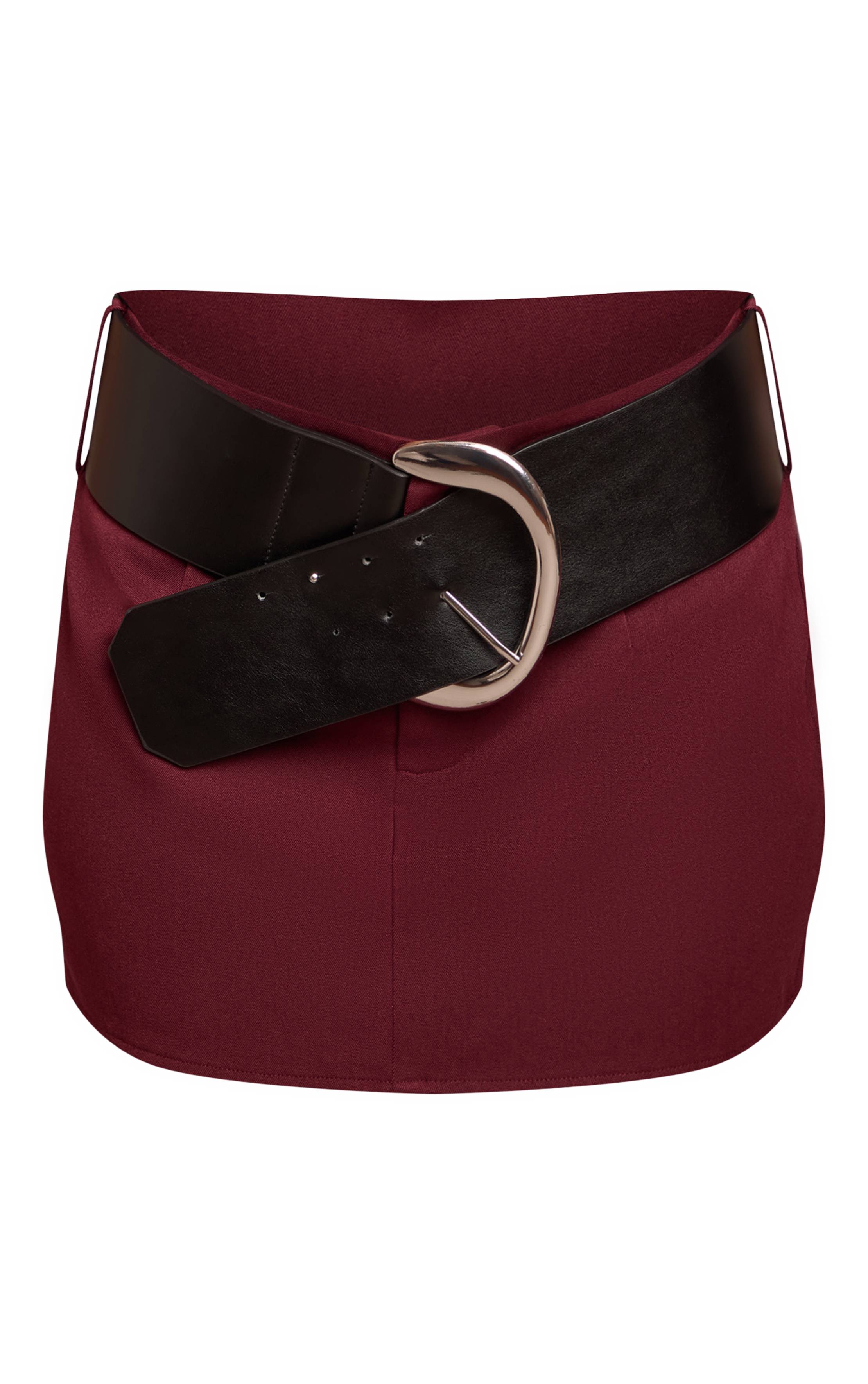 Prune Mini-jupe Avec Ceinture Épaisse