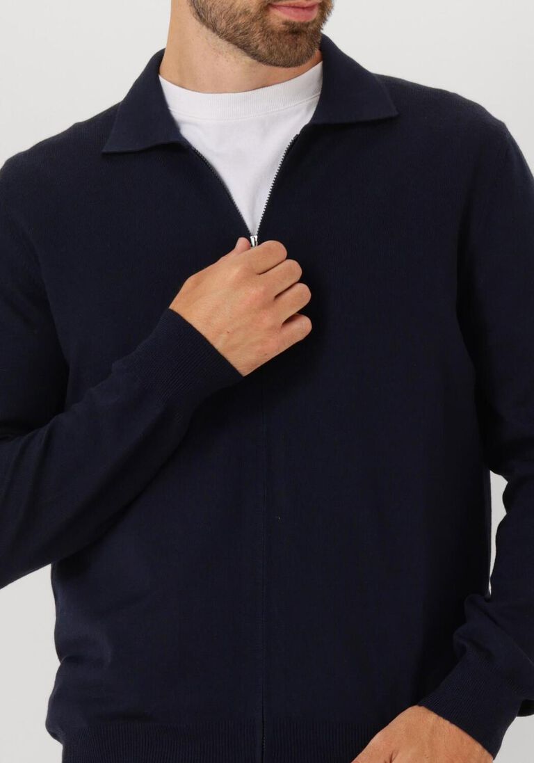 donkerblauwe gran sasso vest jacket zip