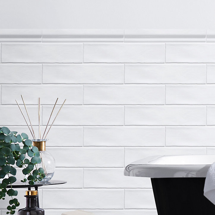 Listel Vernisse 5x30 cm blanc GoodHome