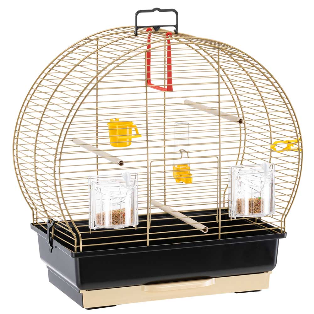 Ferplast cage à oiseaux luna 2 cage pour oiseaux, canaris, perruches ondulées, en métal, accessoires inclus mangeoires rotatives