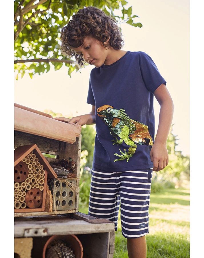 T-Shirt CULLEN IGUANA in navy