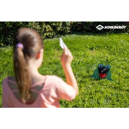 Schildkröt Füttere den Frosch