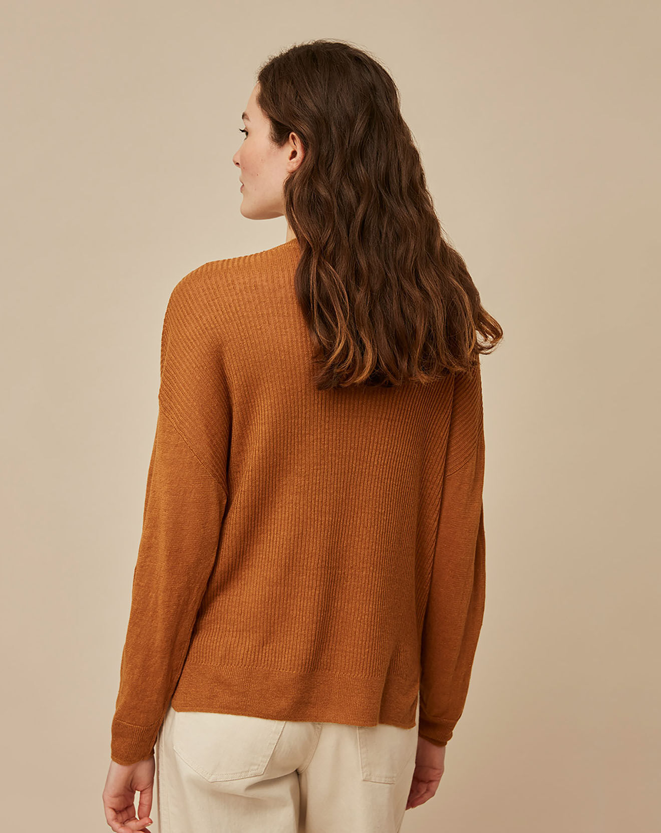 Harris Wilson Gilet 100% Lin Theory noisette