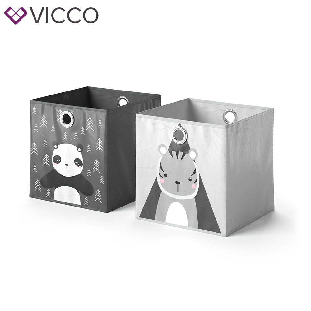 VICCO 2er Set Faltbox 30x30 cm Kinder Faltkiste Aufbewahrungsbox Regalkorb