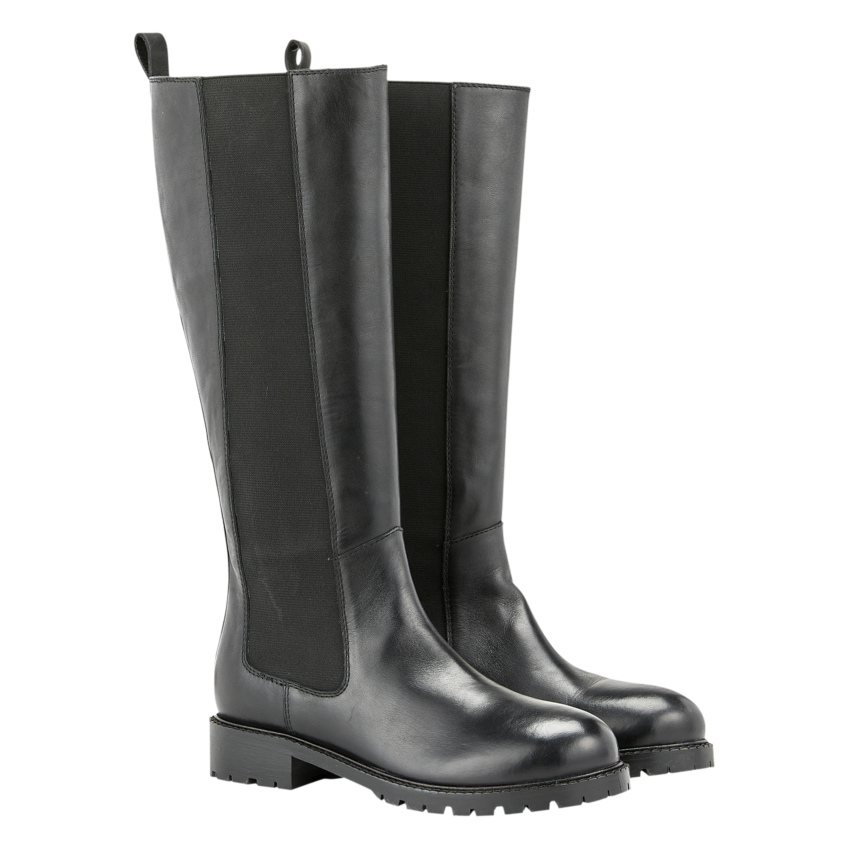 DALINA - Bottes plates en cuir| Noir