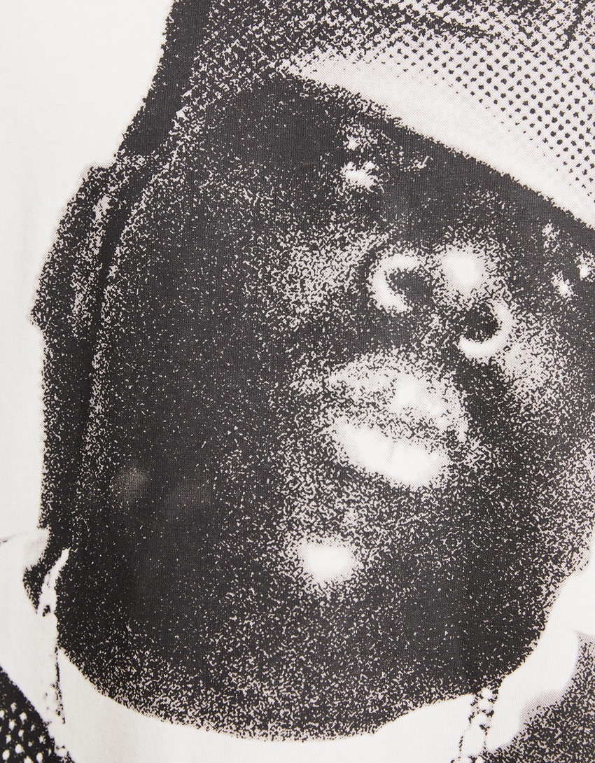 Camiseta de manga curta com estampa do Notorious BIG