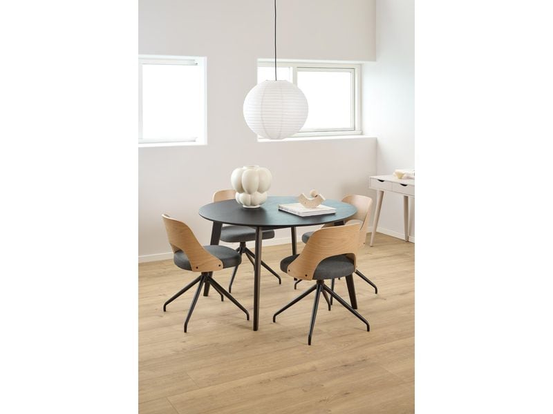 AC Design Tisch Roxby 120 x 76 cm, Schwarz Eleganter, runder Esstisch aus Naturholz