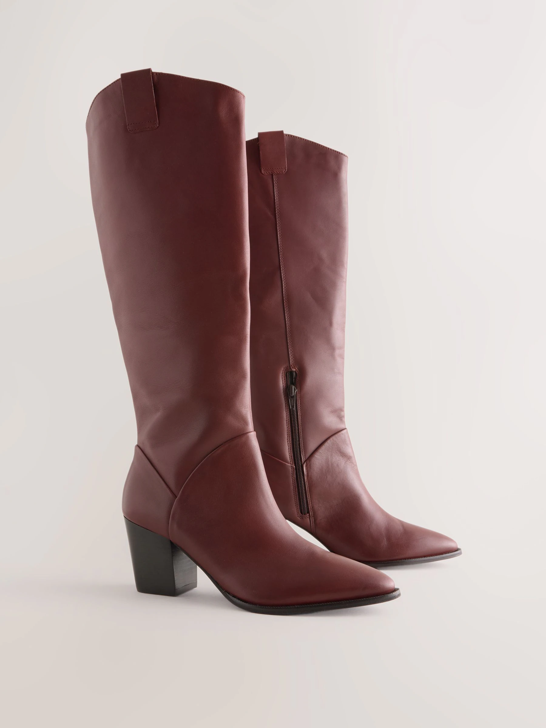 Bordeauxrood - Forever Comfort® Western Block Heel Knee High Boots