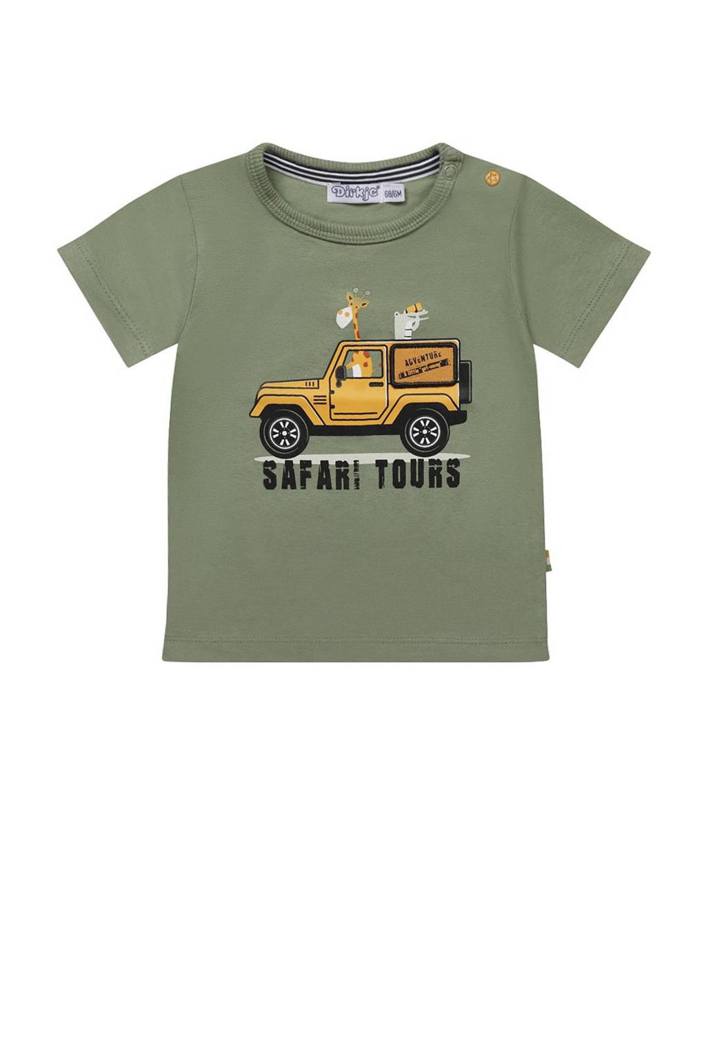 Dirkje T-shirt T-shirt ss met printopdruk mosgroen