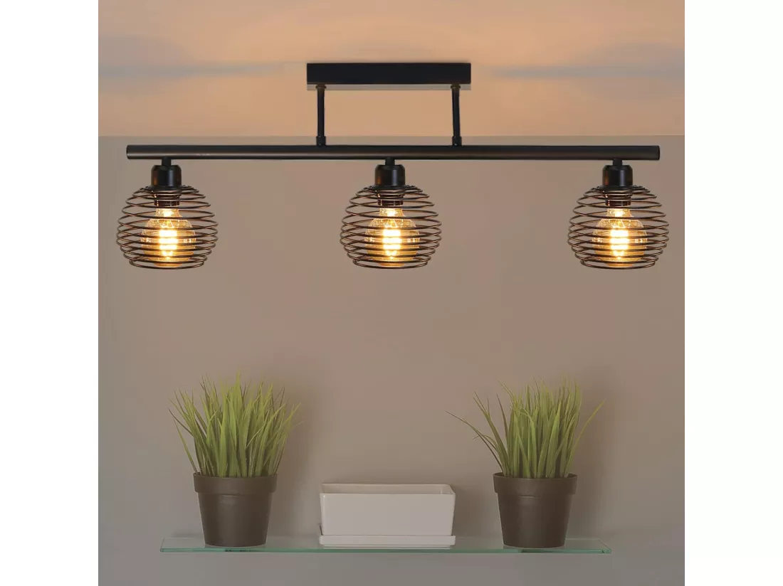 NETTLIFE Plafonnier Vintage Rétro 25W E27 Lampe Industrielle Lampe Design Noire pour Salon Chambre Cuisine Salle à Manger Salle d'étude Table à Manger