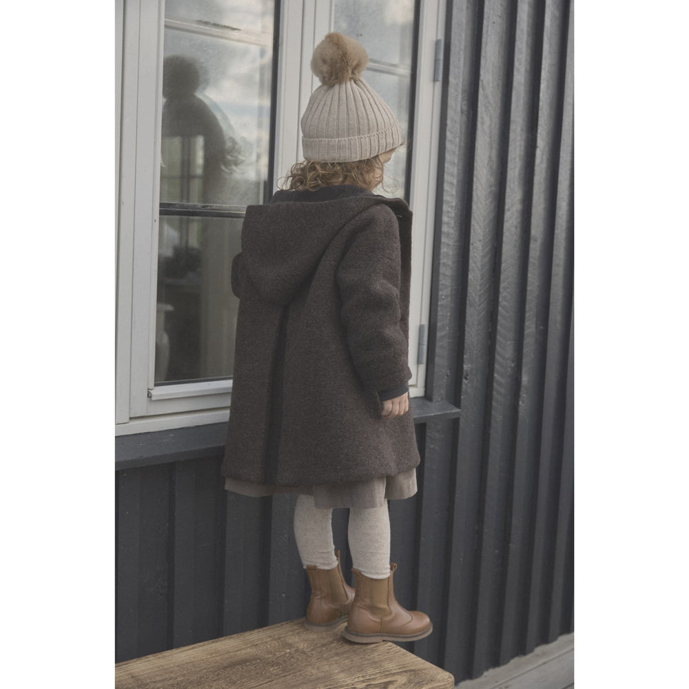 Køb Huttelihut Sand Melange Hue Strik Alpaca Pompom