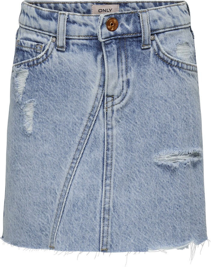 ONLY KOGFIA CUT DNM DEST RAW SKIRT AZG35 Light blue denim