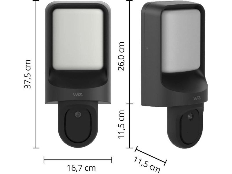 WiZ Outdoor Camera mit WiFi Einzelpack Aussenwandleuchte mit Kamera