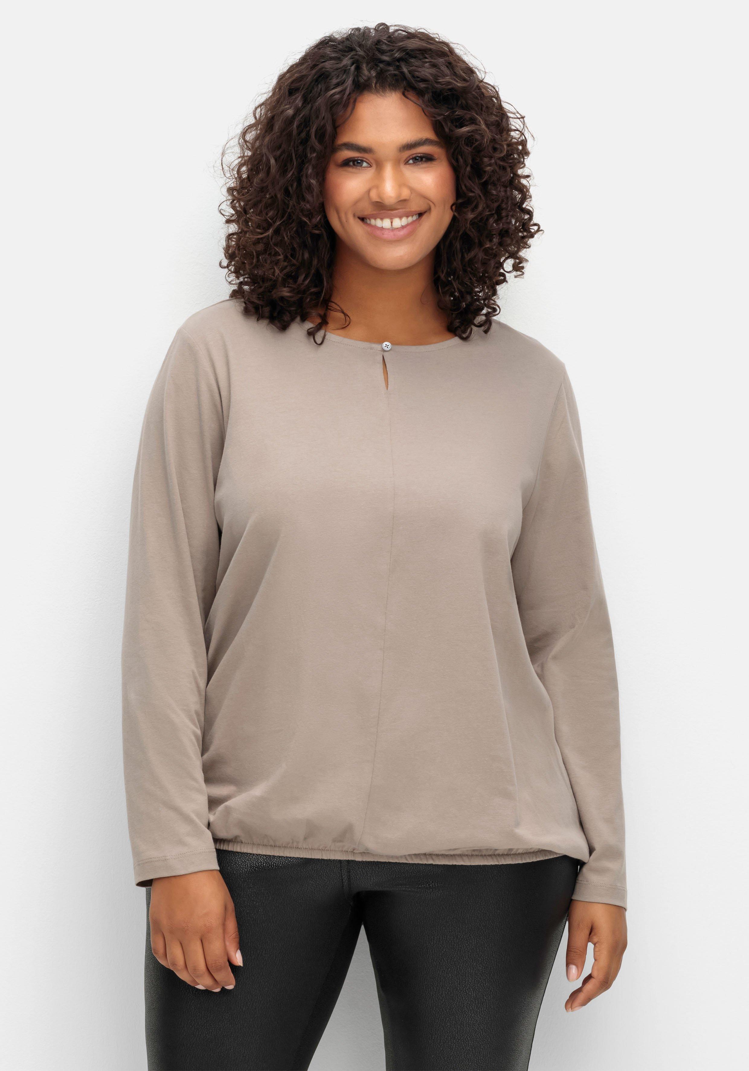 Langarmshirt mit Gummizug am Saum