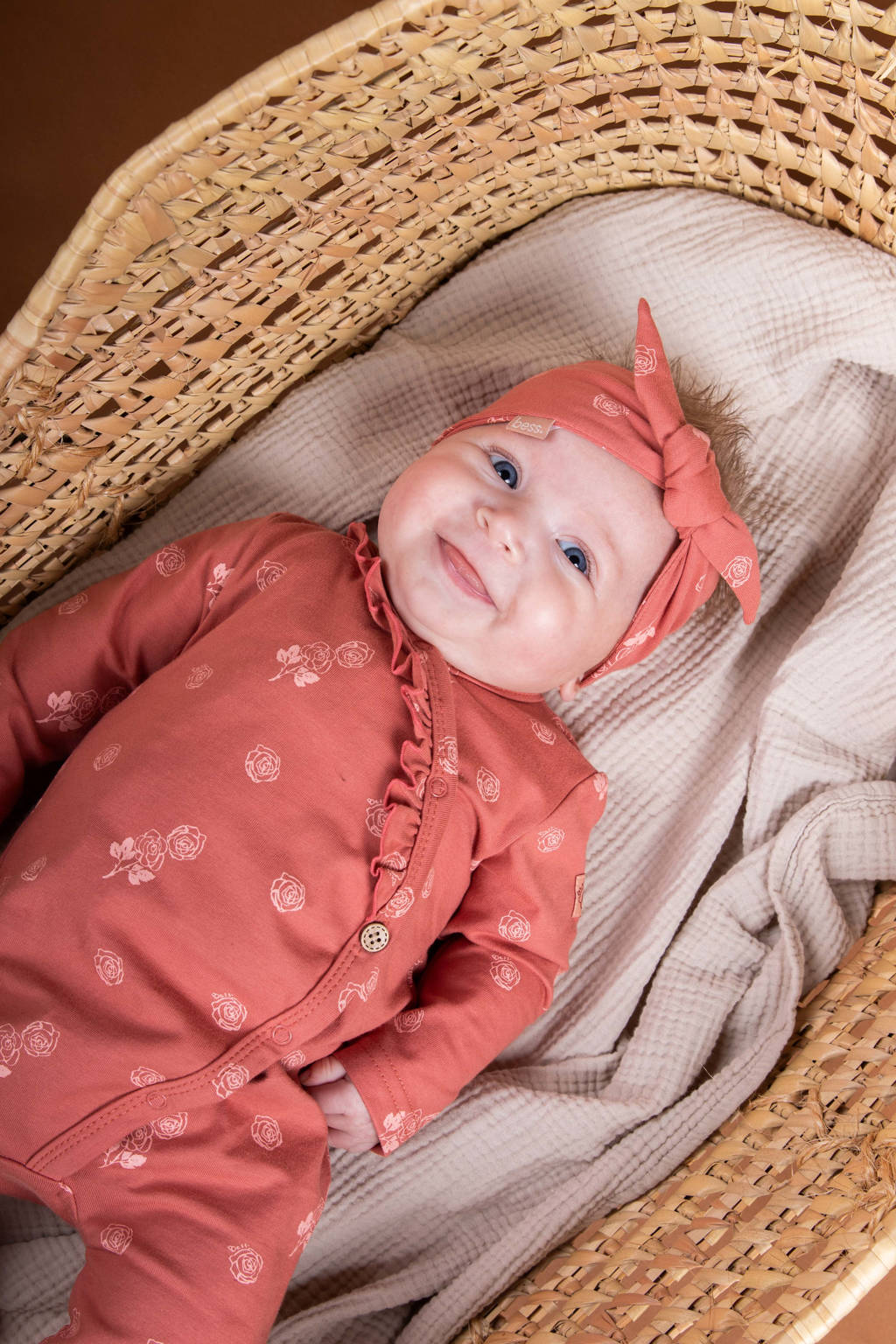 BESS baby gebloemd boxpak roze