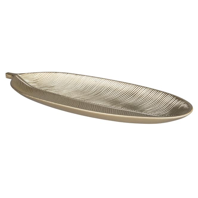 Dekoteller - Blatt - aus Holz - ca. 40 x 14,5 cm
