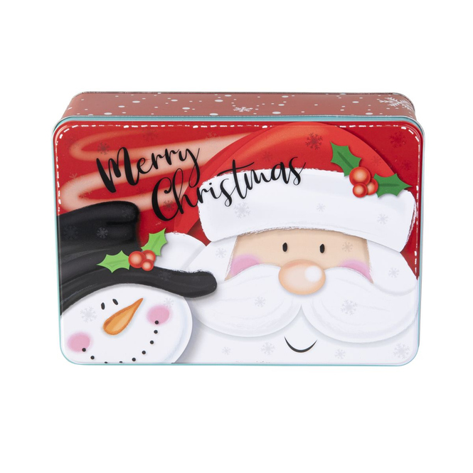Gebäckdose - Nikolaus und Schneemann - ca. 27 x 19 x 9,5 cm