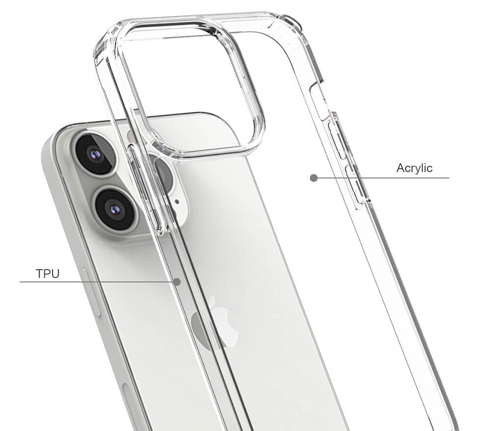 iPhone 14 Pro Hybrid Hülle TPU Bumper   Acryl Rückseite Pankow (10885) - Transparent