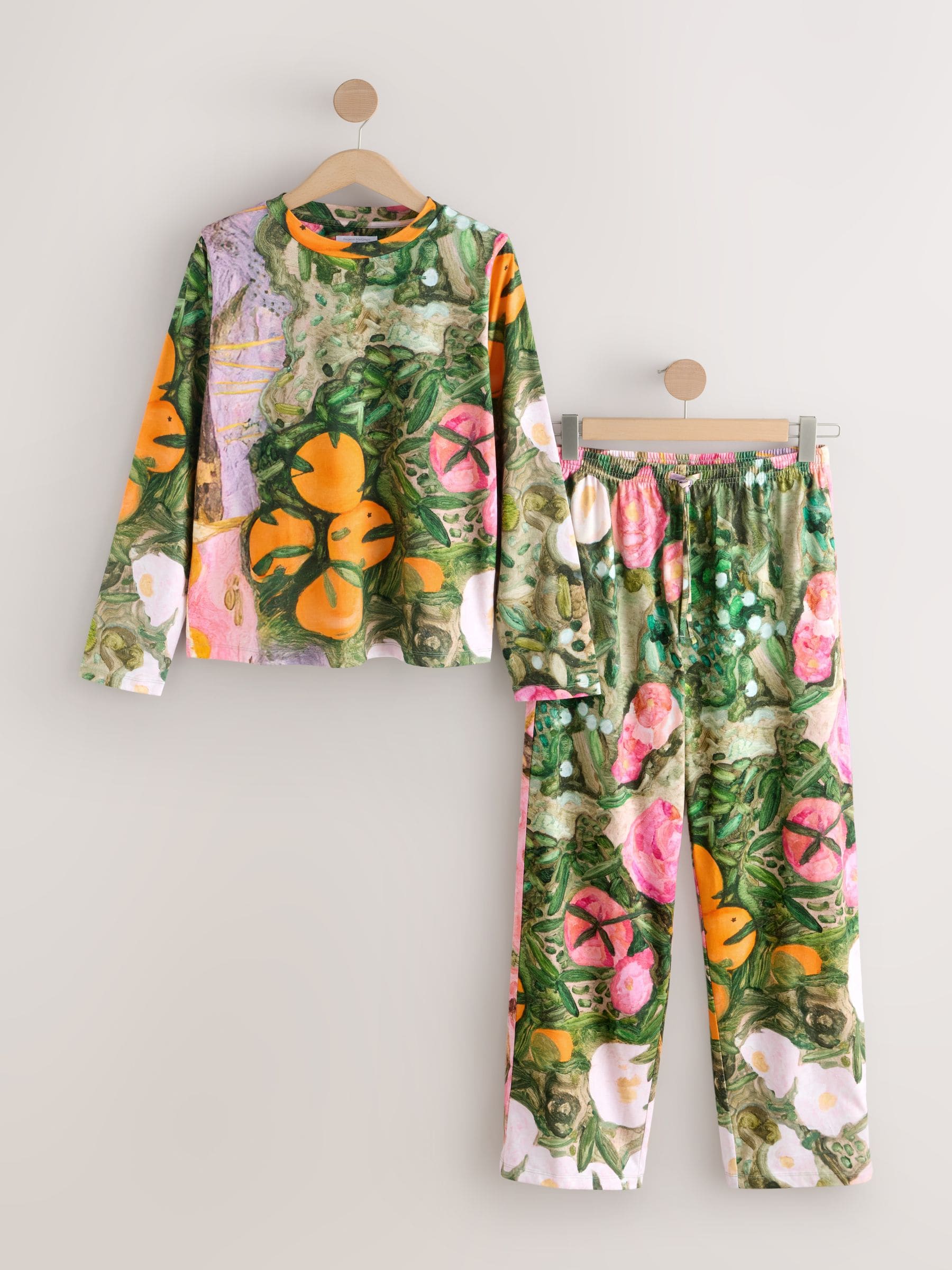 Roze bloemen - Benjamin McGregor Pyjama's met Lange Mouwen