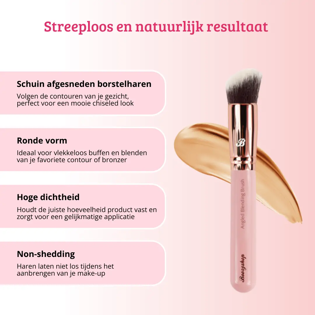 Pink & Rose Gold Angled Blending Brush