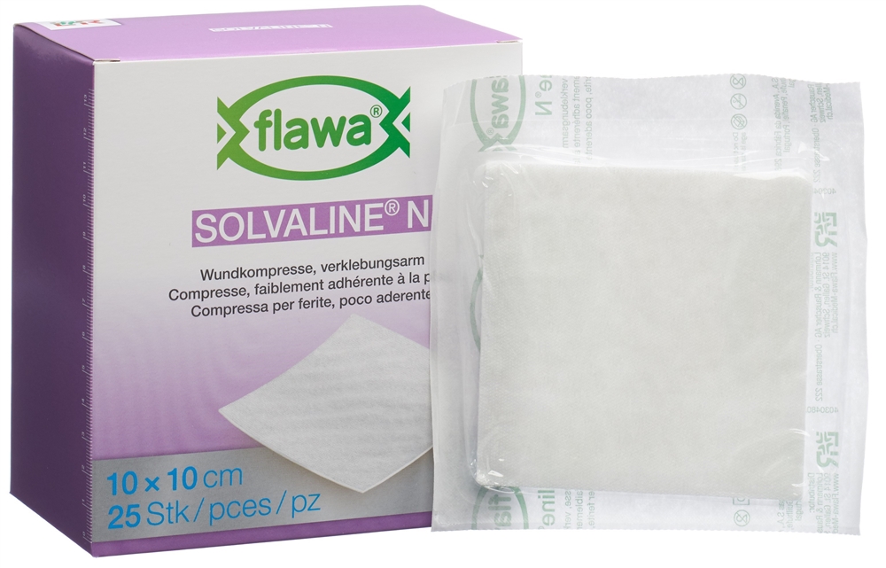FLAWA Solvaline N Kompressen 10x10cm steril 25 Stk