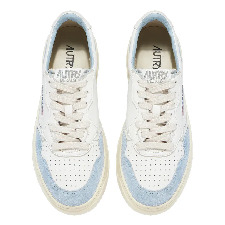 Autry Baskets Medalist Low Cuir de Chèvre/Suede | Bleu ciel