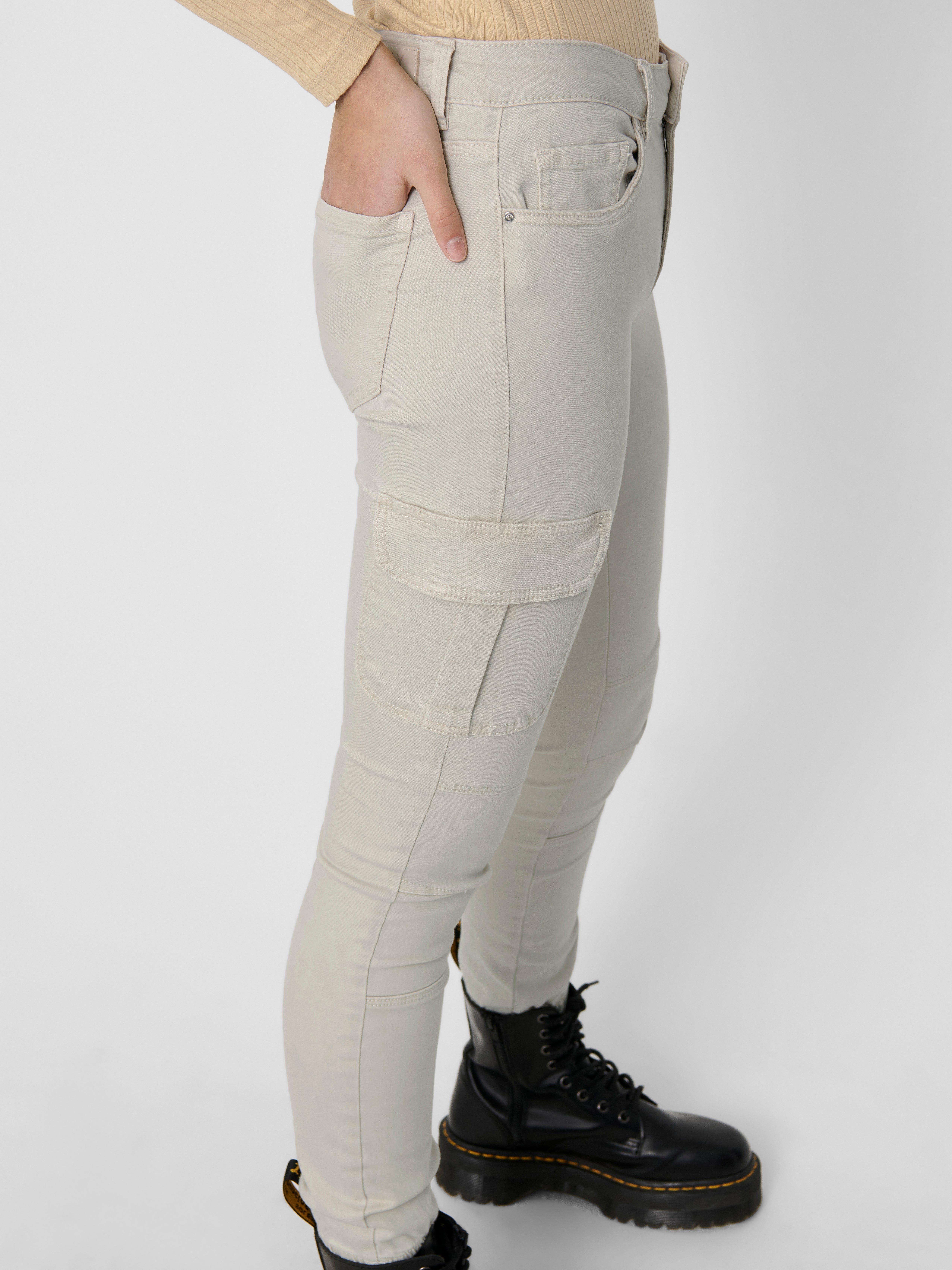 ONLMISSOURI Mittlere Taille Slim Fit Cargo-Hose Pumice Stone