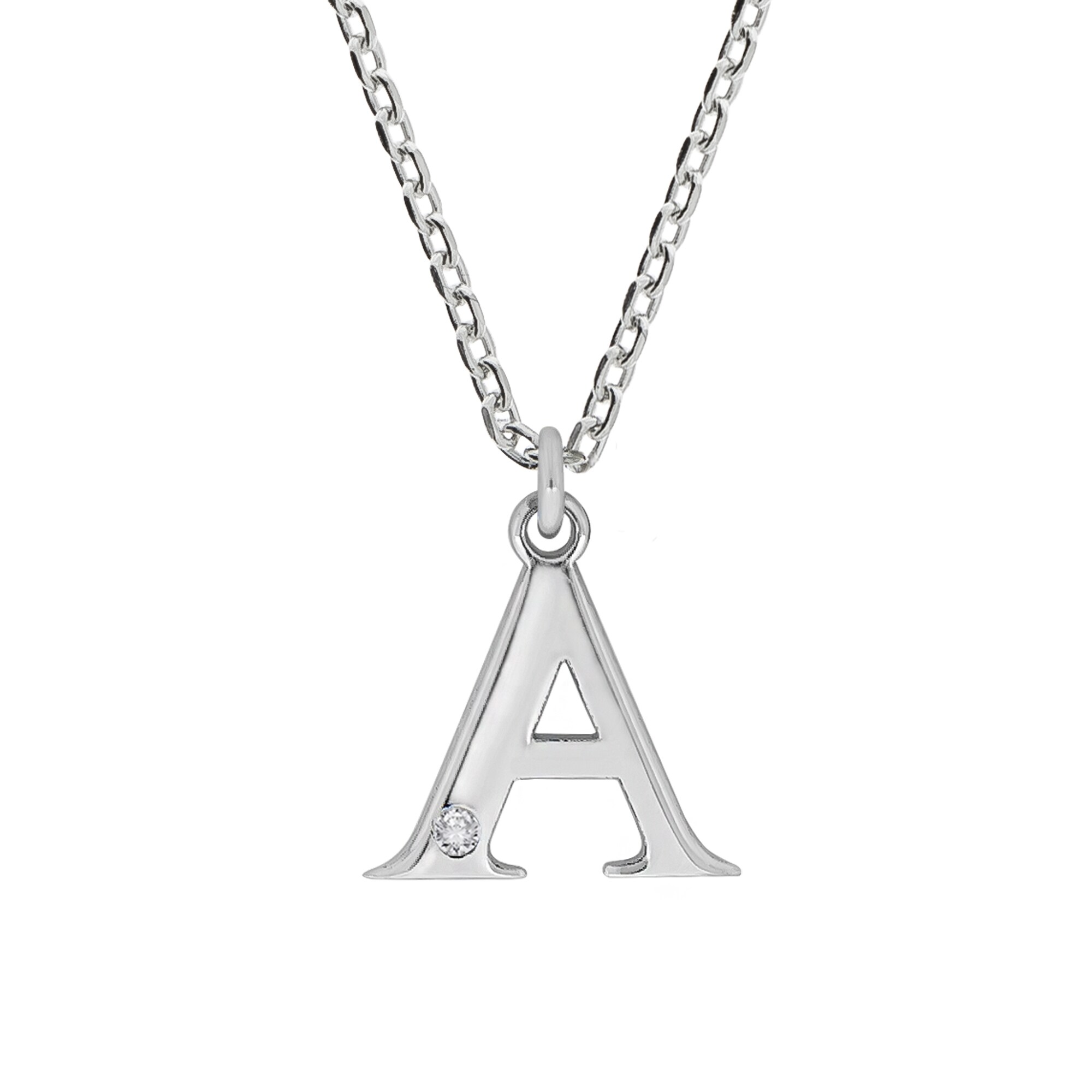 Diamonds by Ellen K. Halskette Silber 925 mit 1x Diamant 0,008ct. Buchstabe A