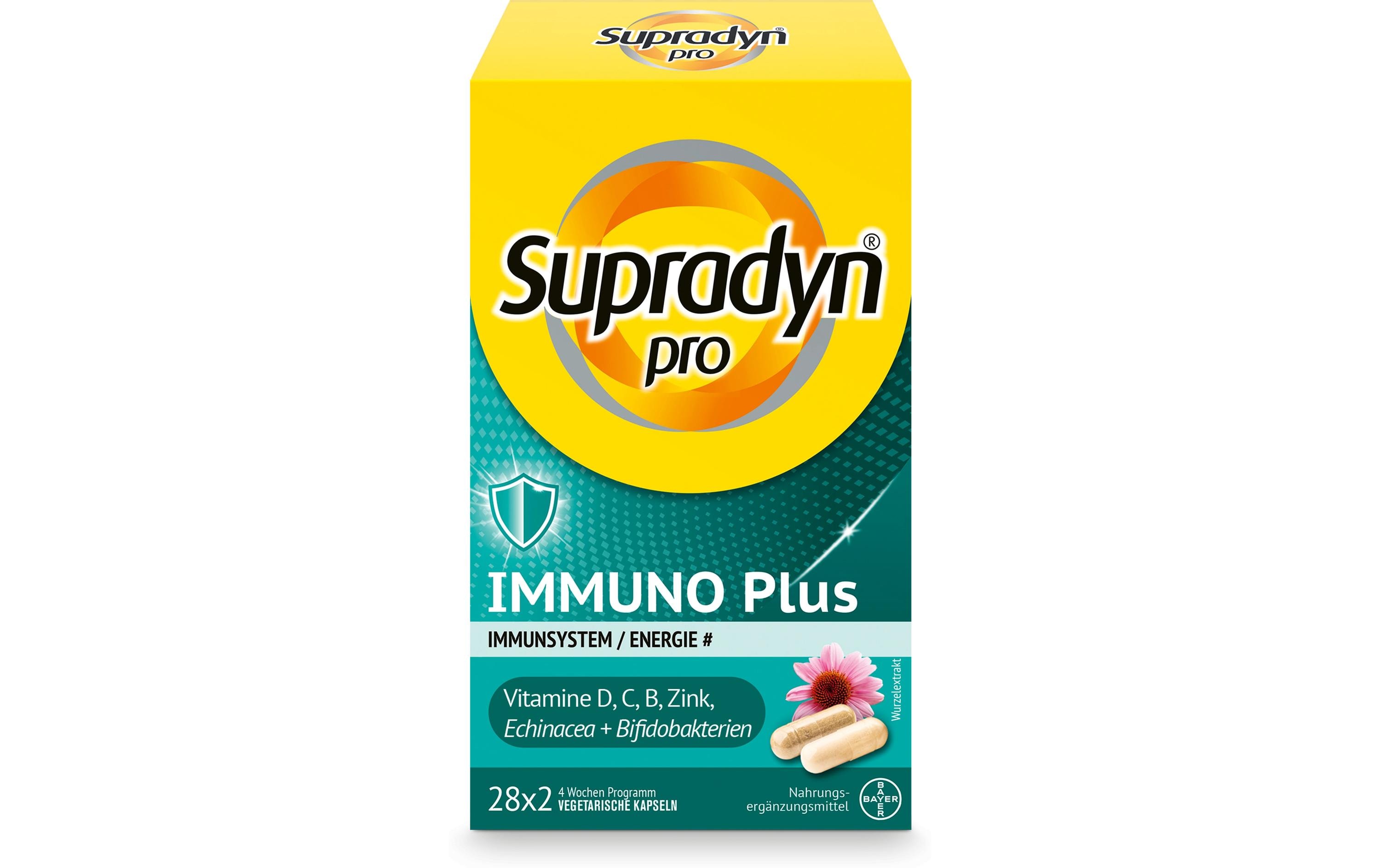 Pro Immuno plus 56 KapselnMultivitaminpräparat mit wichtigen Vitaminen und Nährstoffen für anspruchsvolle Zeiten