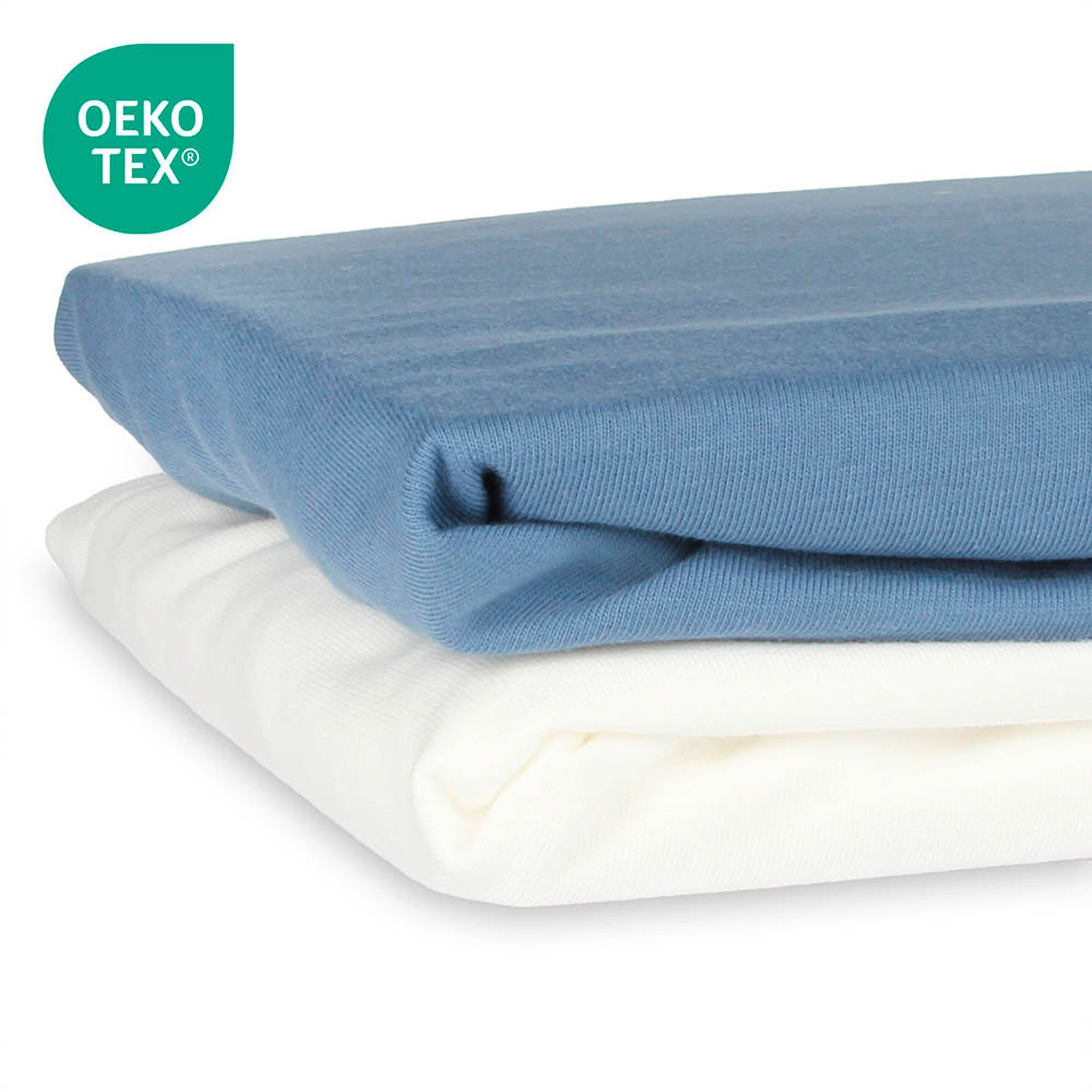 schlummersack Spannbettlaken Blau / Weiß